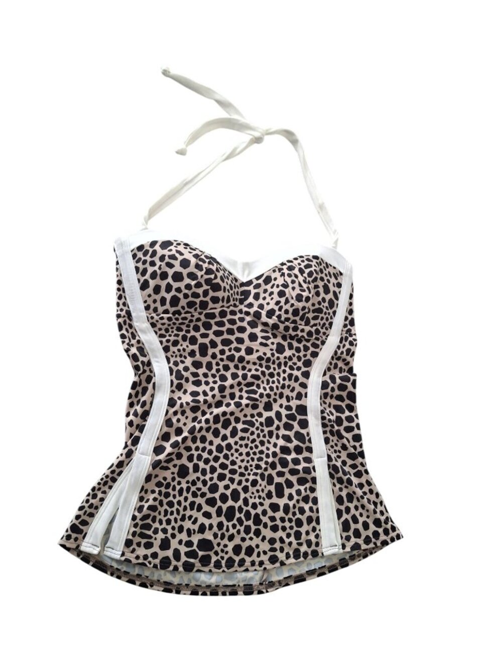Robin Piccone Tankini Top Medium Animal Print Halter Tummy Control Swim Beach